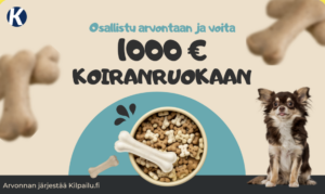 Voita koiranruokalahjakortti – 1000 euroa